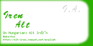 iren alt business card